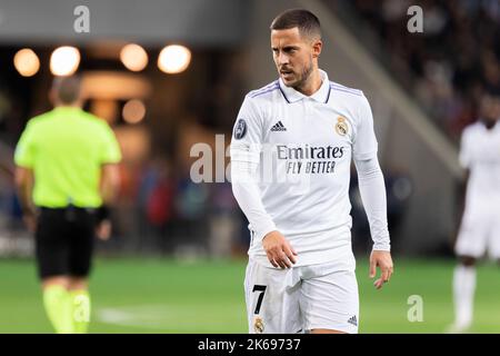 Warschau, Polen. 11. Oktober 2022. Eden Hazard of Real Madrid während des UEFA Champions League Group Stage-Spiels zwischen dem FC Shakhtar Donetsk und Real Madrid im Marschall Jozef Pilsudski Legia Warsaw Municipal Stadium. Endergebnis; FC Shakhtar Donetsk 1:1 Real Madrid. Kredit: SOPA Images Limited/Alamy Live Nachrichten Stockfoto