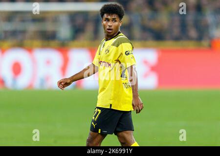 Dortmund, Deutschland. 06. Sep, 2022. firo : 11.. Oktober 2022, Fußball, Fußball, CL, UEFA Champions League, Saison 2022/2023, Gruppenphase, Gruppe G, BVB, Borussia Dortmund - FC Sevilla Karim Adeyemi (Borussia Dortmund) Halbfigur, Quelle: dpa/Alamy Live News Stockfoto