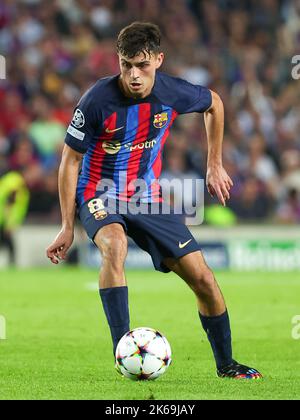 Barcelona, Spanien. 12. Oktober 2022. Pedri des FC Barcelona während des UEFA Champions League-Spiels zwischen dem FC Barcelona und dem FC Internazionale Mailand im Camp Nou in Barcelona, Spanien. Bild: DAX Images/Alamy Live News Stockfoto