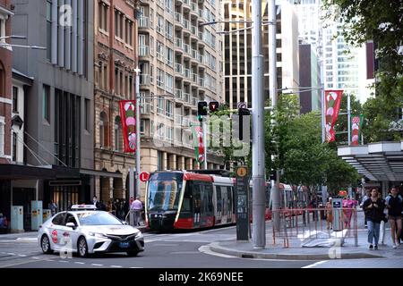 Sydney CBD am Freitagabend Stockfoto