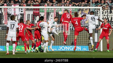 Mönchengladbach Gladbach, Deutschland. 09. Okt, 2022. firo : 10/09/2022 Fußball 1. Liga 1. Bundesliga Saison 2022/2023 BMG Borussia Monchengladbach Gladbach Borussia Monchengladbach - FC Köln Köln Tor 1:0 BMG Marvin Friedrich Credit: dpa/Alamy Live News Stockfoto