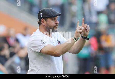 Mönchengladbach Gladbach, Deutschland. 09. Okt, 2022. firo : 10/09/2022, Fußball, Fußball, 1. Liga, 1. Bundesliga, Saison 2022/2023, BMG Borussia Monchengladbach Gladbach Borussia Monchengladbach - FC Köln Köln 5: 2 FC-Trainer Steffen Baumgart, Geste, Geste, Quelle: dpa/Alamy Live News Stockfoto