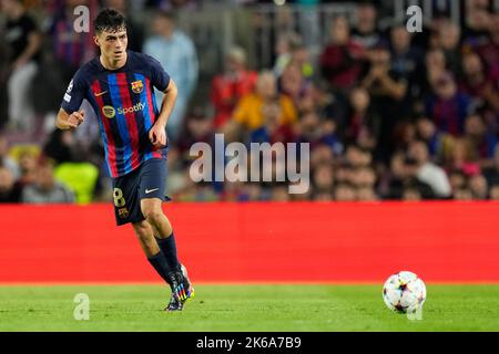 Barcelona, Spanien. 12. Oktober 2022. Pedri (FC Barcelona) in Aktion während des Champions-League-Fußballmatches zwischen dem FC Barcelona und Inter Mailand, im Camp Nou Stadion in Barcelona, Spanien, Mittwoch, 12. Oktober 2022. Foto: SIU Wu Credit: dpa/Alamy Live News Stockfoto