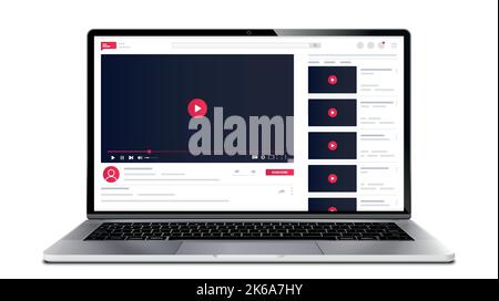Videoplayer in Laptop Stock Vektor
