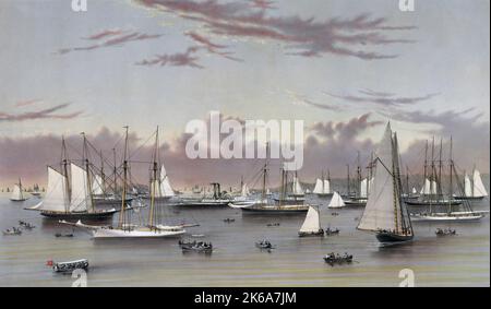 Die Yacht Squadron in Newport, um 1872. Stockfoto