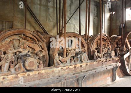 Motoren auf Dredge Number 4 in der Nähe von Dawson City, Yukon Territory, Kanada Stockfoto