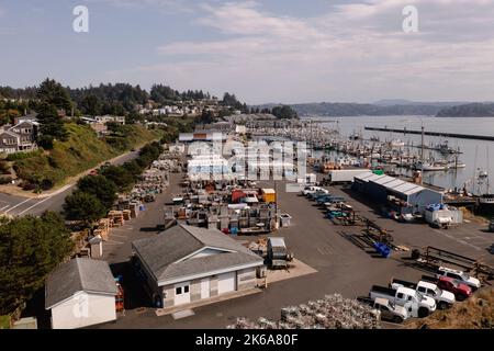 Der Kai in Newport, Oregon. Stockfoto