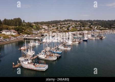 Der Kai in Newport, Oregon. Stockfoto