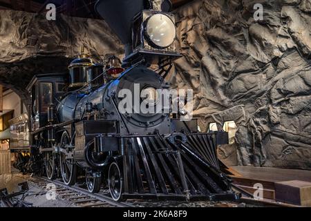 Governor Stanford Lokomotive im California State Railroad Museum Stockfoto