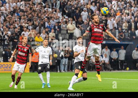 Sao Paulo, Brasilien. 12. Oktober 2022. Aktion während des Copa do Brasil Finales erste Etappe zwischen Corinthians gegen Flamengo in der Neo Quimica Arena in Sao Paulo, Brasilien (Richard Callis/SPP) Quelle: SPP Sport Press Foto. /Alamy Live News Stockfoto