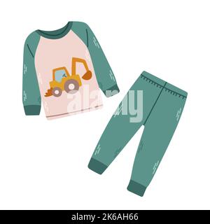 Schlafanzug für Jungen Pyjama, Nachthemd, Schlafanzug, isolierte Vektor eps 10 Stock Vektor