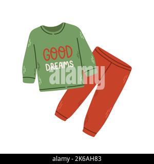 Schlafanzug für Jungen Pyjama, Nachthemd, Schlafanzug, isolierte Vektor eps 10 Stock Vektor