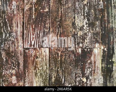 Ein Retro-Vintage abgenutzt Holzwand Ranch Bauernhof Scheune Tür Closeup Holzmaserhütte Pferd stabil Boden Brett Hintergrund Landwirtschaft Ranch Garten Boden Stockfoto