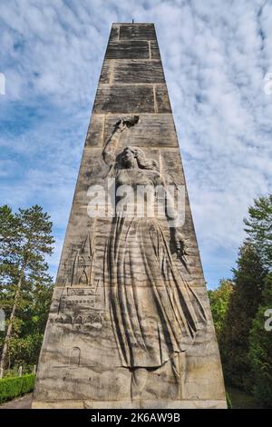 21. August 2022, Dresden, Deutschland. Der Sowjetische Garnisonsfriedhof. Friedhof im Zweiten Weltkrieg. Stockfoto