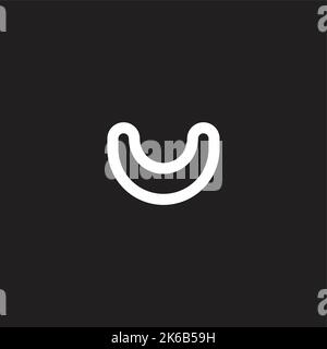 Buchstabe U Lächeln einfache Linie Logo Vektor Stock Vektor