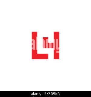 Letter lc einfache quadratische Linie Logo Vektor Stock Vektor