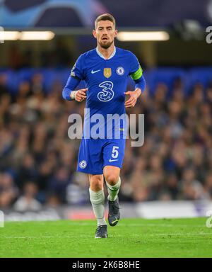 05. Oktober 2022 - Chelsea gegen AC Mailand - UEFA Champions League - Gruppe E - Stamford Bridge die Chelsea-Mannschaft Jorgins während des UEFA Champions League-Spiels der Gruppe E in Stamford Bridge, London. Picture : Mark Pain / Alamy Live News Stockfoto