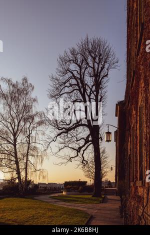 Das königliche Schloss Wawel, eine Residenz im Zentrum von Krakau. Historische und kulturelle wichtige Stätte in Polen Stockfoto