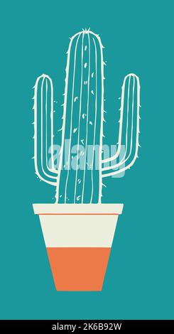 Ein Vektor von Kaktus, isoliert auf grünem Hintergrund Stock Vektor