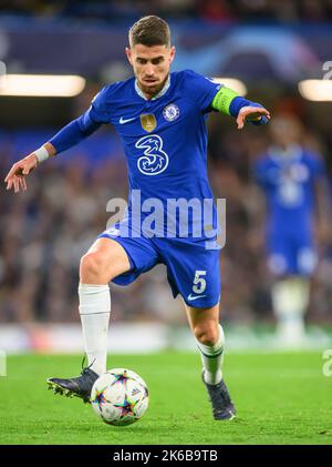 05. Oktober 2022 - Chelsea gegen AC Mailand - UEFA Champions League - Gruppe E - Stamford Bridge die Chelsea-Mannschaft Jorgins während des UEFA Champions League-Spiels der Gruppe E in Stamford Bridge, London. Picture : Mark Pain / Alamy Live News Stockfoto