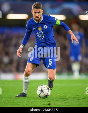 05. Oktober 2022 - Chelsea gegen AC Mailand - UEFA Champions League - Gruppe E - Stamford Bridge die Chelsea-Mannschaft Jorgins während des UEFA Champions League-Spiels der Gruppe E in Stamford Bridge, London. Picture : Mark Pain / Alamy Live News Stockfoto