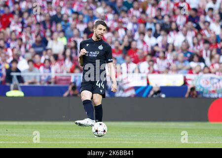 Brandon Mechele vom Club Brugge während des UEFA Champions League-, Gruppen-B-Fußballspiels zwischen Atletico de Madrid und Club Brugge am 12. Oktober 2022 im Civitas Metropolitano-Stadion in Madrid, Spanien - Foto: Oscar J Barroso/DPPI/LiveMedia Stockfoto