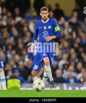 05. Oktober 2022 - Chelsea gegen AC Mailand - UEFA Champions League - Gruppe E - Stamford Bridge die Chelsea-Mannschaft Jorgins während des UEFA Champions League-Spiels der Gruppe E in Stamford Bridge, London. Picture : Mark Pain / Alamy Live News Stockfoto