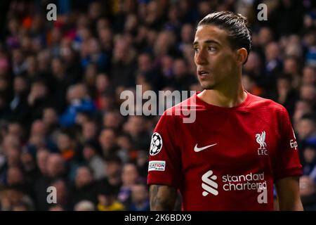 Glasgow, England . 12. Oktober 2022. Darwin Nunez von Liverpool während des Gruppenspiels der Herren Champions League zwischen den Rangers und Liverpool im Ibrox Stadium, Glasgow (Karl W Newton/SPP) Credit: SPP Sport Press Photo. /Alamy Live News Stockfoto