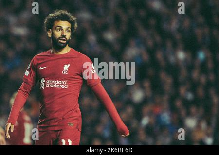 Glasgow, England . 12. Oktober 2022. Mohamed Salah von Liverpool während des Gruppenspiels der Herren Champions League zwischen den Rangers und Liverpool im Ibrox Stadium, Glasgow (Karl W Newton/SPP) Quelle: SPP Sport Pressefoto. /Alamy Live News Stockfoto