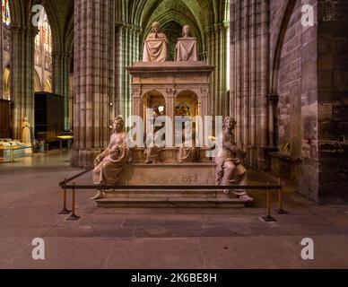 königsgrab, 13.. Jahrhundert, Basilika Saint-Denis, Paris, Frankreich Stockfoto