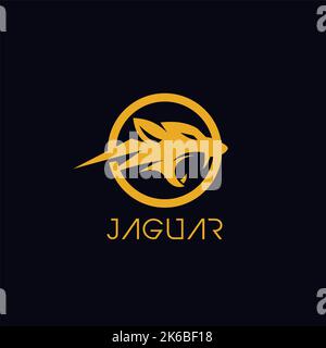 Jaguar Head Logo starkes und einfaches Design Stock Vektor