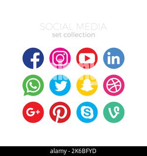 Sammlung Von Social Media Icon Sets Stock Vektor