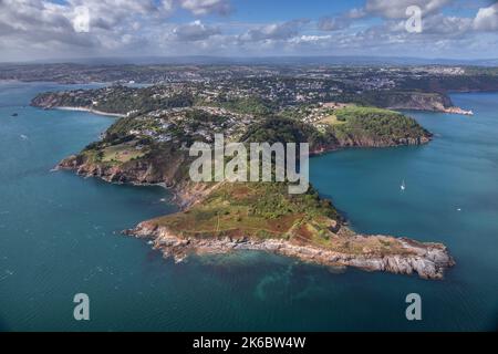 Luftaufnahme von Hopes Nose, Thatcher Point und Torquay im Hintergrund Stockfoto