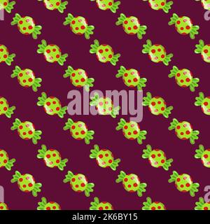 Süße Halloween Süßigkeiten nahtloses Muster. Tricksen oder behandeln Sie den Hintergrund. Vektor Süßigkeiten wiederholte Textur. Geschenkpapier Druck, Tapete Illustration Stock Vektor