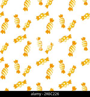 Süße Halloween Süßigkeiten nahtloses Muster. Tricksen oder behandeln Sie den Hintergrund. Vektor Süßigkeiten wiederholte Textur. Geschenkpapier Druck, Tapete Illustration Stock Vektor
