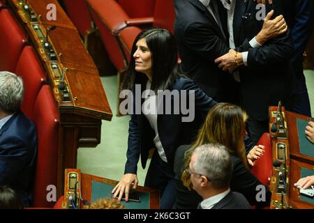 Roma, Italien. 13. Oktober 2022. Chiara Appendino während der konstituierenden Sitzung des italienischen Parlaments am 13. Oktober 2022 in Rom, Italien. Kredit: Unabhängige Fotoagentur/Alamy Live Nachrichten Stockfoto