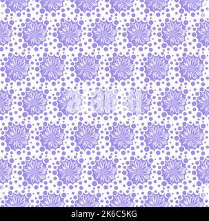 Coole Blumen und Punkte, nahtloses Vektor-Muster Stock Vektor