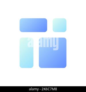 Inhalt blockiert Pixel Perfect Flat Gradient zweifarbiger ui-Symbol Stock Vektor