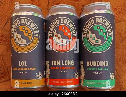 Stroud Brewery, hochwertige Bio-Craft-Biere aus Gloucestershire, Südwestengland, Großbritannien, LOL, Tom Long, Anfangs Stockfoto