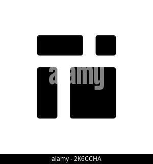 Inhalt blockiert das schwarze Glyph-ui-Symbol Stock Vektor