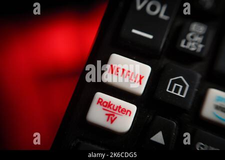 Warschau, Polen. 12. Oktober 2022. Das Netflix-Logo ist auf diesem Illustrationsfoto am 12. Oktober 2022 in Warschau, Polen, zu sehen. (Foto von Jaap Arriens/Sipa USA) Quelle: SIPA USA/Alamy Live News Stockfoto