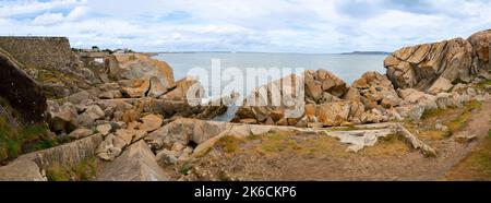 Panoramablick auf die Bucht von Dublin von der Nähe des Bulloch Harbour Dalkey Dublin Irland Stockfoto