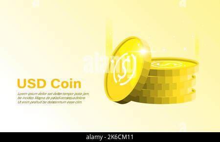 USD-Münze. Gebrauchsfertiges Banner Stock Vektor