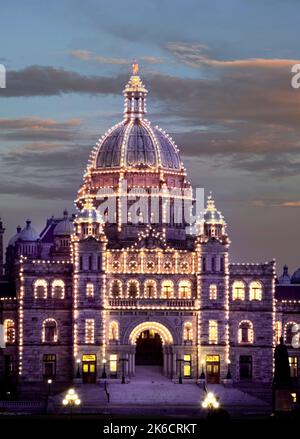 Das Parlament Gebäude in Victoria, British Columbia. Stockfoto