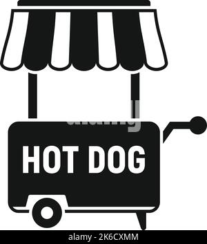 Hotdog-Symbol einfacher Vektor. Straßenkiosks. Stallladen Stock Vektor