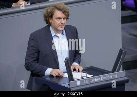 Berlin, Deutschland. 12. Oktober 2022. Erik von Malottki (SPD) während einer Sitzung des Deutschen Bundestages. Kredit: dpa/Alamy Live Nachrichten Stockfoto