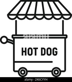 Vektor für die Umrisse des Symbols „Vendor Snack Store-Markt. Stand mobil Stock Vektor