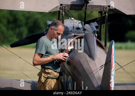 Replica British SE5a Einsitzer ersten Weltkrieg Kämpfer Scout. Stockfoto