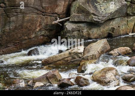 Flume, The Flume Trail System, West Branch Ausable River, Wilmington, New York, USA. Das Hotel liegt in der Whiteface-Region des Adirondack Park. Stockfoto