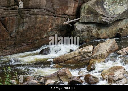 Flume, The Flume Trail System, West Branch Ausable River, Wilmington, New York, USA. Das Hotel liegt in der Whiteface-Region des Adirondack Park. Stockfoto